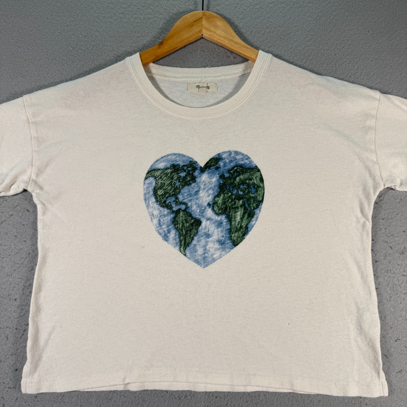 Madewell X Surfrider Foundation Top Womens Small Cream Mother Earth Tee Graphic